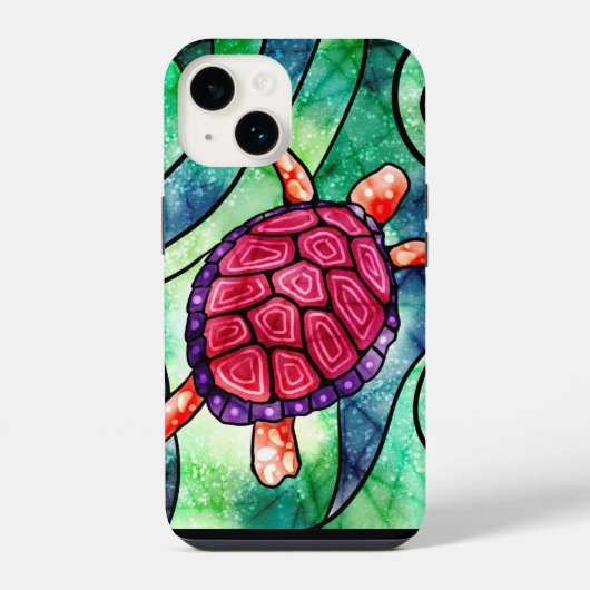 Zeeschildpad Helder Tropisch iPhone Hoesje (Achterkant)