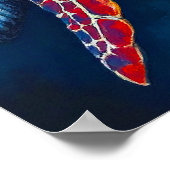 Zeeschildpad in Diepe Zee Poster (Hoek)