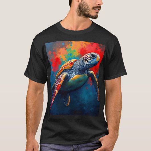 Zeeschildpad in Diepe Zee T-shirt (Voorkant)