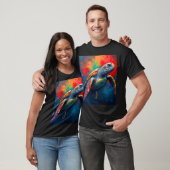 Zeeschildpad in Diepe Zee T-shirt (Unisex)