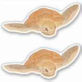 Zeeschildpad in water - transparant. sticker (Voorkant)