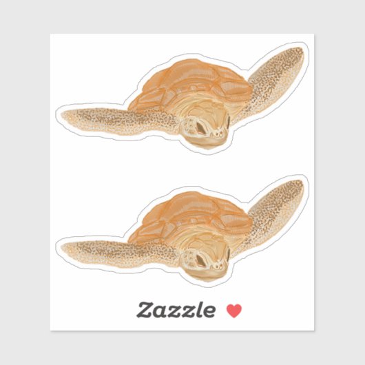 Zeeschildpad in water - transparant. sticker (Vel)