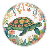 Zeeschildpad Keramische Knop (Voorkant)