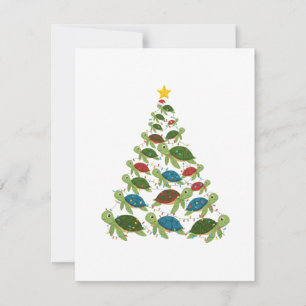 Zeeschildpad Kerstboom Kerstman Hoed Kerstmis  Notitiekaartje