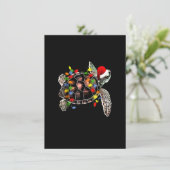 Zeeschildpad Kerstlichtjes Grappige Kerstman Hoed  Kaart (Staand voorkant)