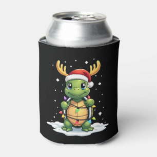Zeeschildpad Kerstman Kerstlichtjes Schattige Kers Blikjeskoeler