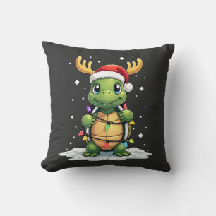 Zeeschildpad Kerstman Kerstverlichting Cute Xmas M Kussen