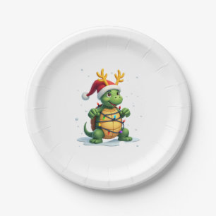 Zeeschildpad Kerstman Kerstverlichting Cute Xmas M Papieren Bordje