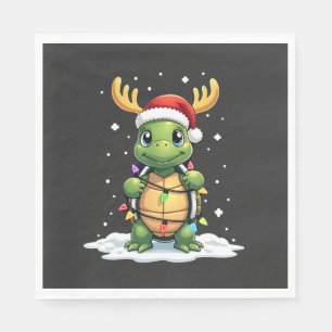 Zeeschildpad Kerstman Kerstverlichting Schattige K Servet