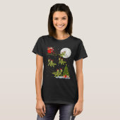 Zeeschildpad Kerstman slee vliegend grappig magisc T-shirt (Voorkant volledig)