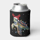 Zeeschildpad Kerstverlichting Grappige Kerstman Ho Blikjeskoeler (Blikje Voorkant)