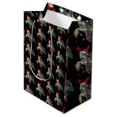 Zeeschildpad Kerstverlichting Grappige Kerstman Ho Medium Cadeauzakje (Voorkant Gekanteld)