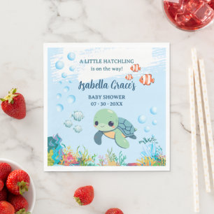 Zeeschildpad Kleine Broedeling Baby Shower Lunch Servet
