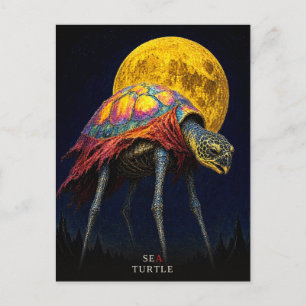 Zeeschildpad Korte Kap gotische Surrealist Briefkaart
