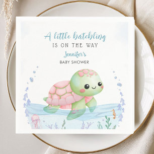 Zeeschildpad Kuiken Meisje Baby Shower Papieren Se Servet