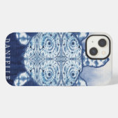 Zeeschildpad Kunst Strand Nautical Shibori Patroon iPhone Hoesje (Achterkant horizontaal)