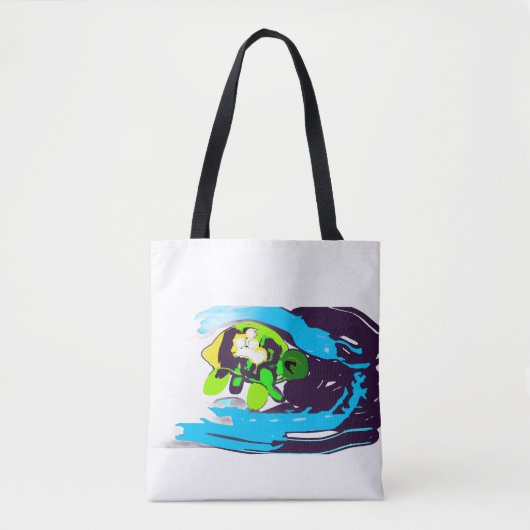 Zeeschildpad kunst tote bag (Voorkant)