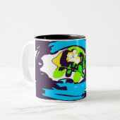 Zeeschildpad kunst tweekleurige koffiemok (Voorkant links)