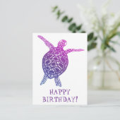 Zeeschildpad Landschildpad GEFELICITEERD! Paars Briefkaart (Staand voorkant)