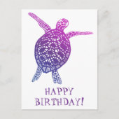 Zeeschildpad Landschildpad GEFELICITEERD! Paars Briefkaart (Voorkant)