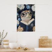 Zeeschildpad leest Kunstprint van Geniet van het L Poster (Keuken)