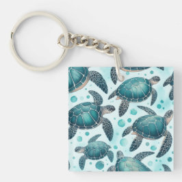 Zeeschildpad Leven (aangepast) Sleutelhanger