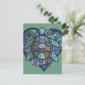 Zeeschildpad liefde briefkaart (Staand voorkant)