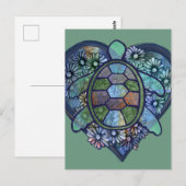 Zeeschildpad liefde briefkaart (Voorkant / Achterkant)