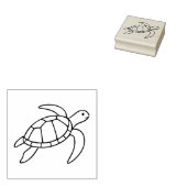 Zeeschildpad Lijnkunst – Minimalistisch Zee Dier Rubberstempel (Gestempeld)