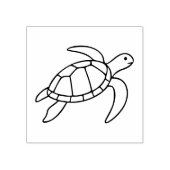 Zeeschildpad Lijnkunst – Minimalistisch Zee Dier Rubberstempel (Afrduk)