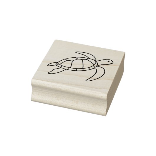 Zeeschildpad Lijnkunst – Minimalistisch Zee Dier Rubberstempel (Stempel)