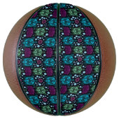 Zeeschildpad & Lotus Bloem Patroon Basketbal (Verticaal)