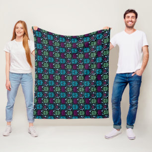 Zeeschildpad & Lotus Bloem Patroon Fleece Deken
