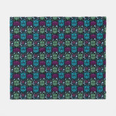 Zeeschildpad & Lotus Bloem Patroon Fleece Deken (Voorkant (Horizontaal))