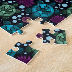Zeeschildpad & Lotus Bloem Patroon Legpuzzel