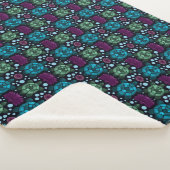 Zeeschildpad & Lotus Bloem Patroon Sherpa Deken (3/4)