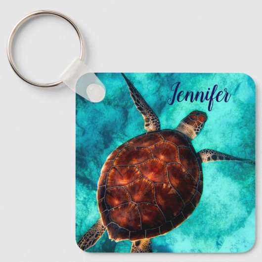 Zeeschildpad Marien Leven Sleutelhanger (Voorkant)