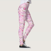 Zeeschildpad met roze lavendel zee zeeschildpad leggings (Rechts)