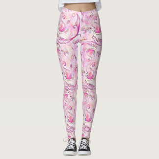 Zeeschildpad met roze lavendel zee zeeschildpad leggings