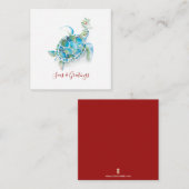 Zeeschildpad Mini Strand Kerst Notitiekaart Notitiekaartje (Voorkant / Achterkant)