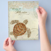 Zeeschildpad Moderne Kust Oceaan Strand Draaikolke Flyer (Hand)