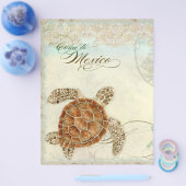 Zeeschildpad Moderne Kust Oceaan Strand Draaikolke Flyer (Enkel)