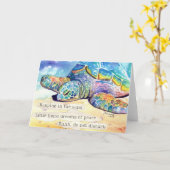Zeeschildpad Napping Honu Haiku Kaart (Gele Bloem)