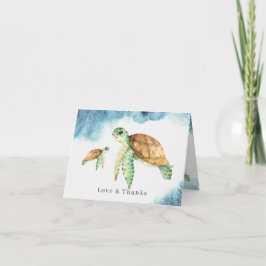 Zeeschildpad | Oceaan Baby Shower Bedankt
