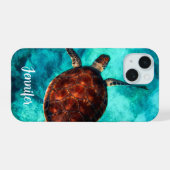 Zeeschildpad Oceaan iPhone 15 Case (Achterkant horizontaal)