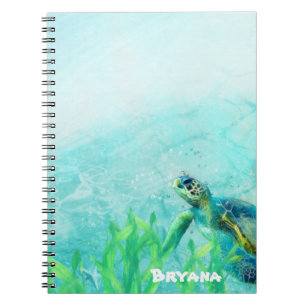 Zeeschildpad Oceaan Strand Kunst Persoonlijk Aange Notitieboek