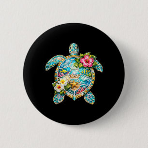 Zeeschildpad Oceaan Tropisch Zeeleven Strand Zomer Ronde Button 5,7 Cm