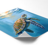 Zeeschildpad Oceaandier Aquarel Poster (Hoek)