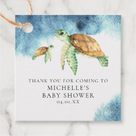 Zeeschildpad | Oceaangeburtetagsfavorietlabel Bedankjes Labels