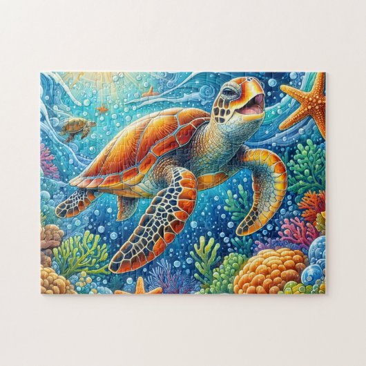 Zeeschildpad Oceaanrif Legpuzzel (Horizontaal)